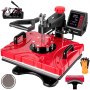 Vevor Heat Press 5 In 1 Heat Press 12x15 Red Sublimation Machine For Caps Mugs