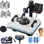 VEVOR Heat Press 12X15 Inch 10 In 1 Heat Pressure 1000W Heat Press Machine with 360° Rotation Swing Away White Heat Press T-Shirt Machine Sublimation Dual-tube Heating for DIY Pens Caps Κούπες και πουκάμισα