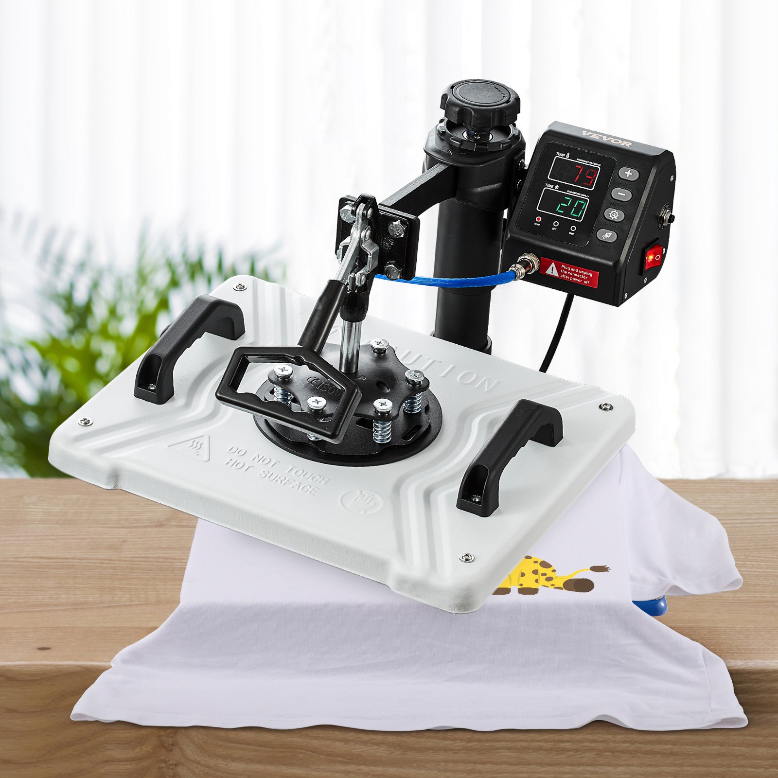 VEVOR Heat Press 30.5x38.1 cm 10 In 1 Heat Press 1000W Heat Press Machine with 360° Rotation Swing Away White Heat Press T-Shirt Sublimation Machine Dual-tube Heating for DIY Pens Caps Mugs and Shirts