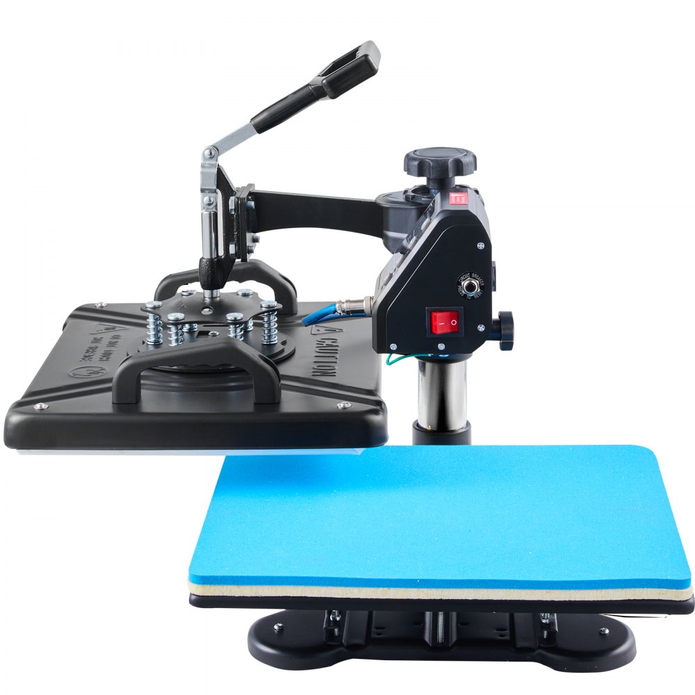 VEVOR Heat Press 30.5x38.1 cm 10 In 1 Heat Press 1000W Heat Press Machine with 360°Rotation Swing Away Black 10 In 1 T-Shirt Sublimation Machine Dual-tube Heating for DIY Pens Caps Mugs and Shirts