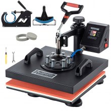 VEVOR Heat Press, 5 in 1 15 x 15 Inch Heat Press Machine, Dual LED Display Heat Press Machine, Multifunctional Sublimation, for T-Shirts, Swing Away Design