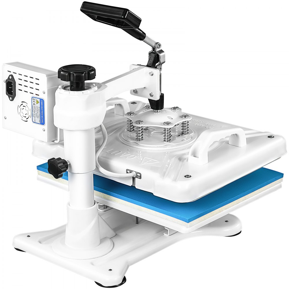 VEVOR Heat Press 12 X 15 Inch 5 in 1 Heat Press 1250W Heat Press Machine Swing Away White Heat Press T-Shirt Sublimation Printer Transfer 360 Degree Rotation for DIY Shoes Hat and T-Shirts(White)