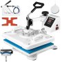 VEVOR Heat Press 12 X 15 Inch 5 In 1 Heat Press 1250W Heat Press Machine Swing Away White Heat Press T-Shirt Sublimation Printer Transfer 360 Degree Rotation for DIY Shoes Hat  and T-Shirts