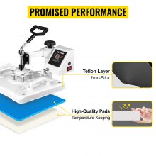 VEVOR Heat Press 12 X 15 Inch 5 In 1 Heat Press 1250W Heat Press Machine Swing Away White Heat Press T-Shirt Sublimation Printer Transfer 360 Degree Rotation for DIY Shoes Hat  and T-Shirts