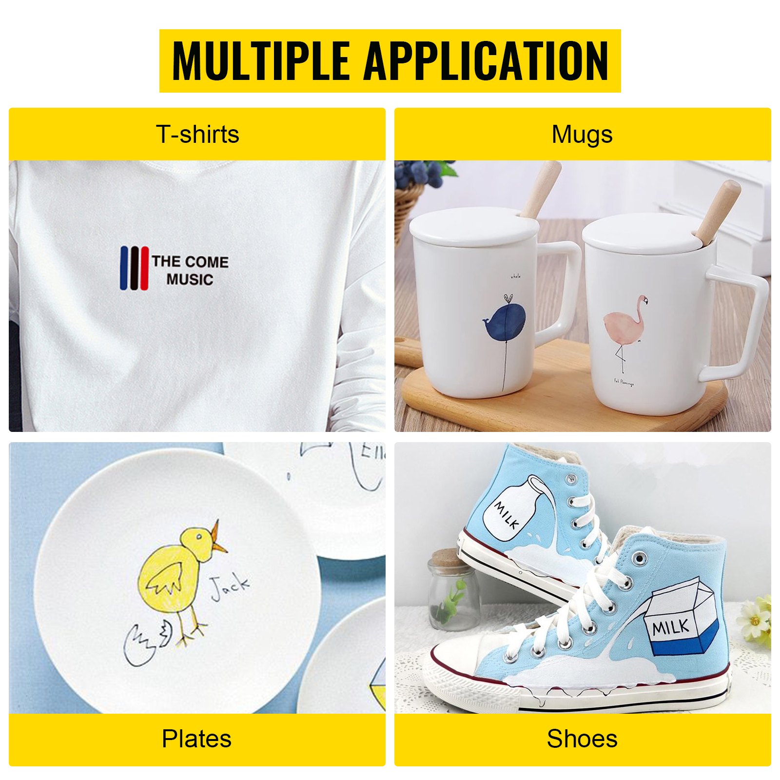 VEVOR Heat Press 30.5 x 38.1 cm 5 In 1 Heat Press 1250W Heat Press Machine Swing Away White Heat Press T-Shirt Sublimation Printer Transfer 360 Degree Rotation for DIY Shoes Hat and T-Shirts