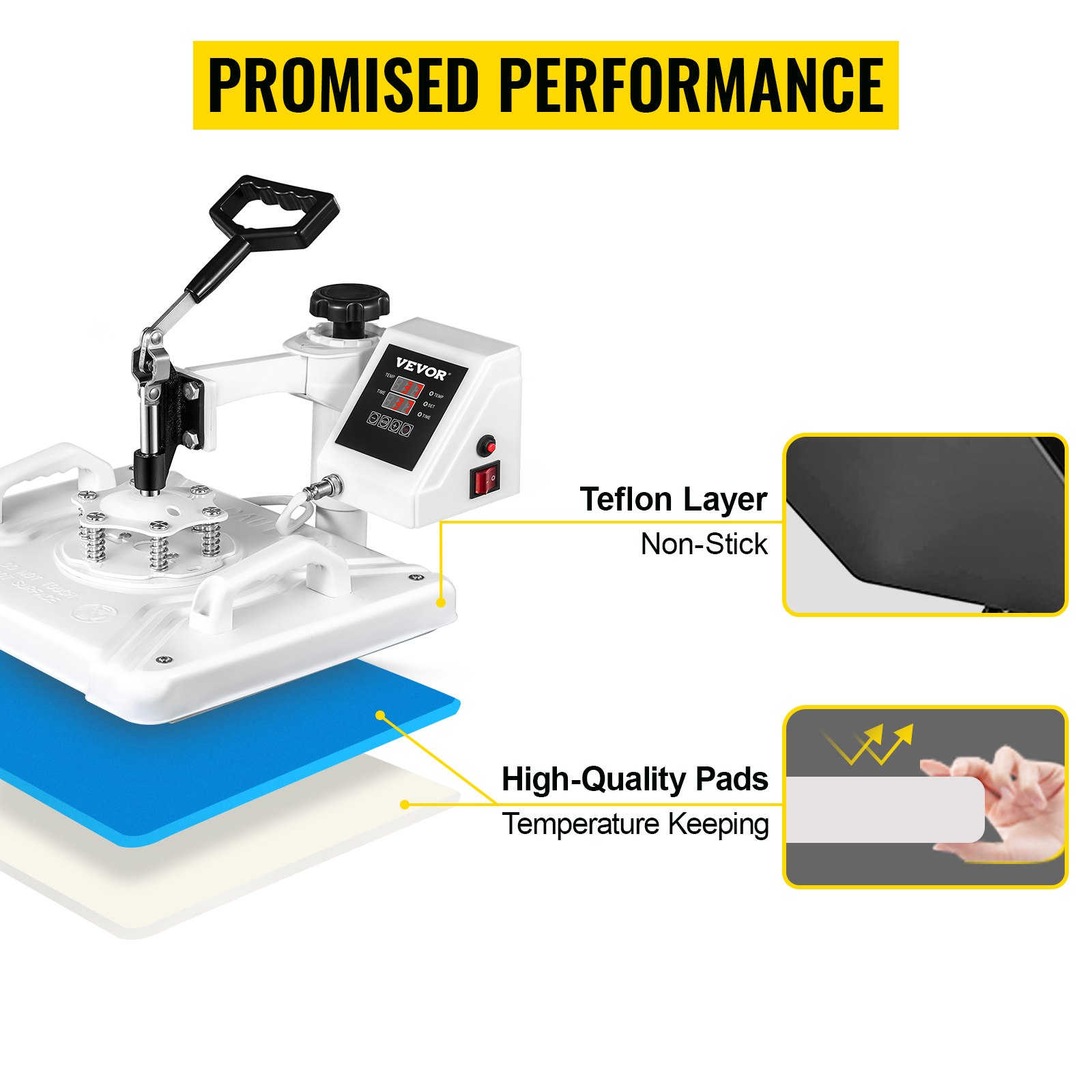 VEVOR 5 in 1 Heat Press Machine Transfer Sublimation for T-Shirt Hat Cup Shoes