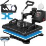 VEVOR Heat Press Machine 12X15 Inch 5 in 1 Combo Heat Press Machine with 360 Degree Rotation Combo Sublimation Heat Press Machine for Cap Mug Plate T-Shirts and Shoes
