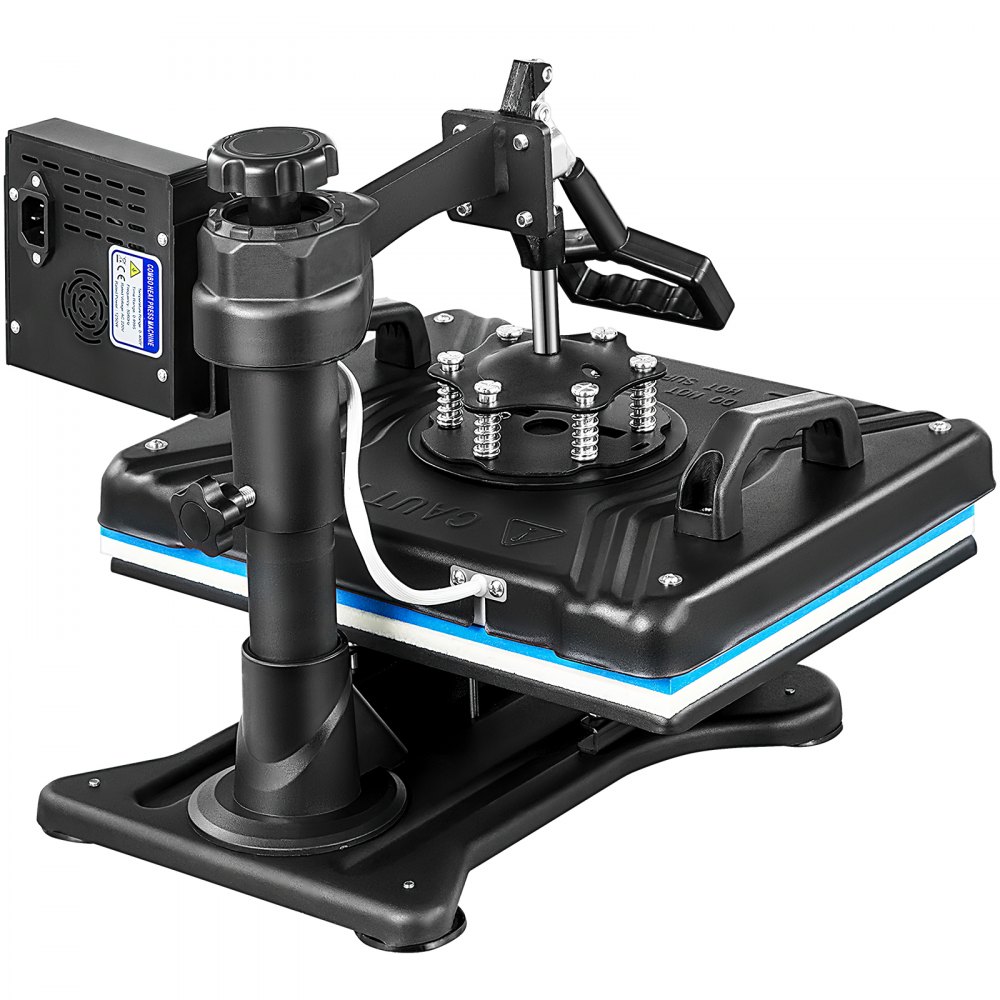 VEVOR Heat Press 12 X 15 Inch 5 In 1 Heat Press 1250 W Heat Press Machine Swing Away Black Heat Press T-Shirt Sublimation Printer Transfer 360 Degree Rotation for DIY T-Shirts Hat and Shoes