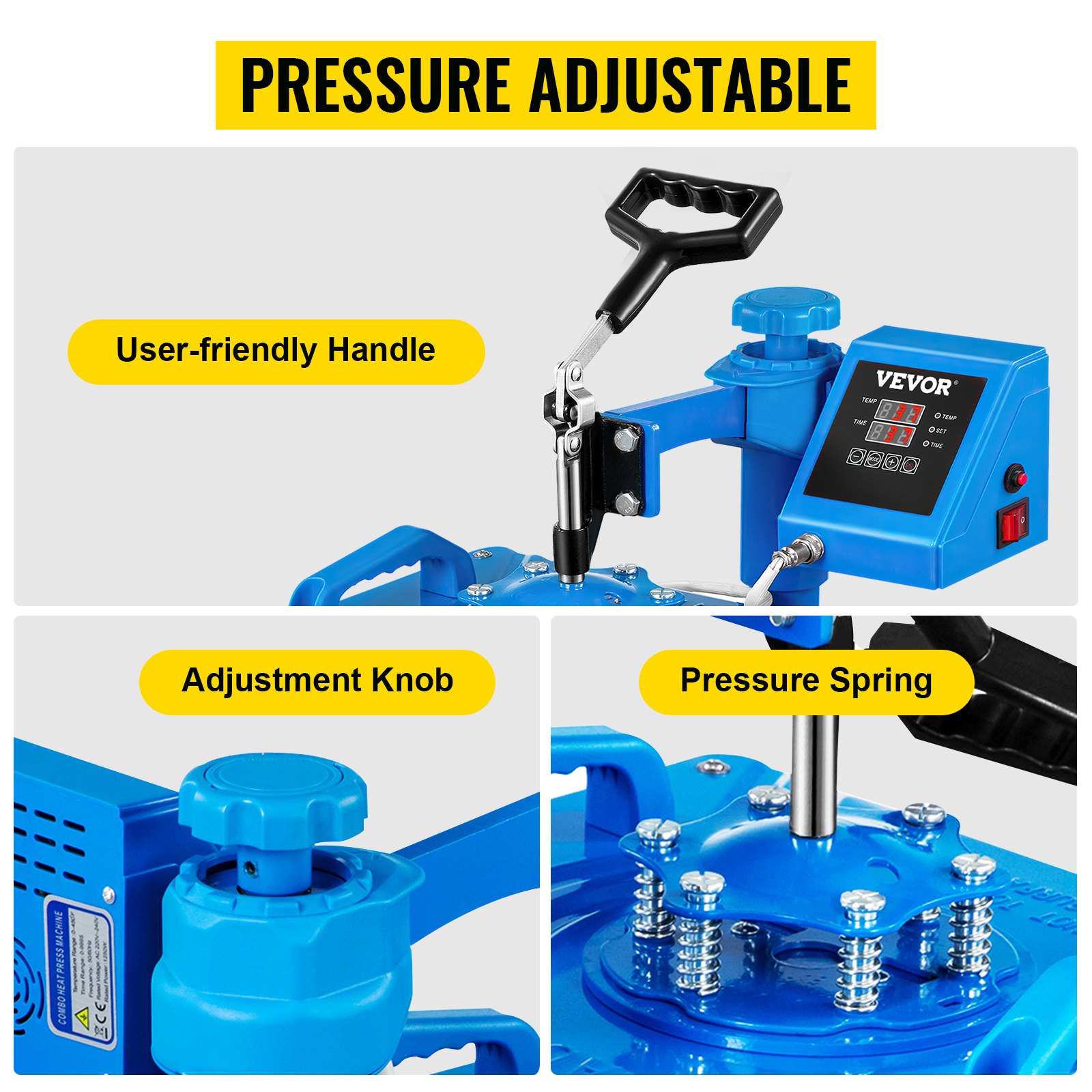 Heat Press 5 In 1 Heat Press 12 X 15 Inch Blue Heat Press Machine for Hat Shoes