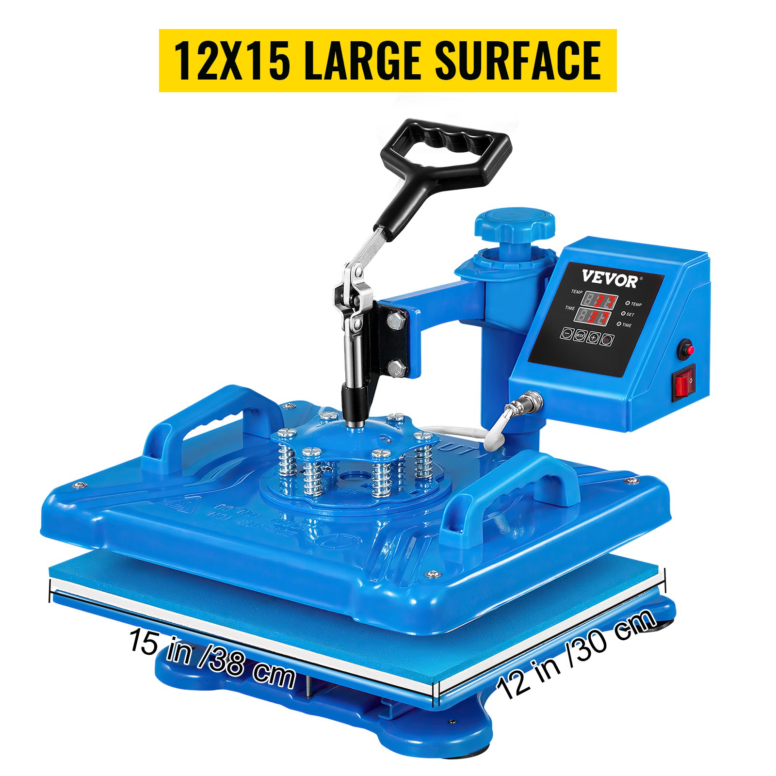 Heat Press 5 In 1 Heat Press 12 X 15 Inch Blue Heat Press Machine for Hat Shoes