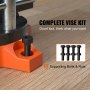 VEVOR Bench Vise, 4.5-inch Jaw Width 3.3-inch Jaw Opening , 240-Degree Swivel Locking Base Multipurpose Vise w/ Anvil, Heavy Duty Cast Iron Workbench Vise w/ Bolts & Nuts, for Drilling, Pipe Cutting