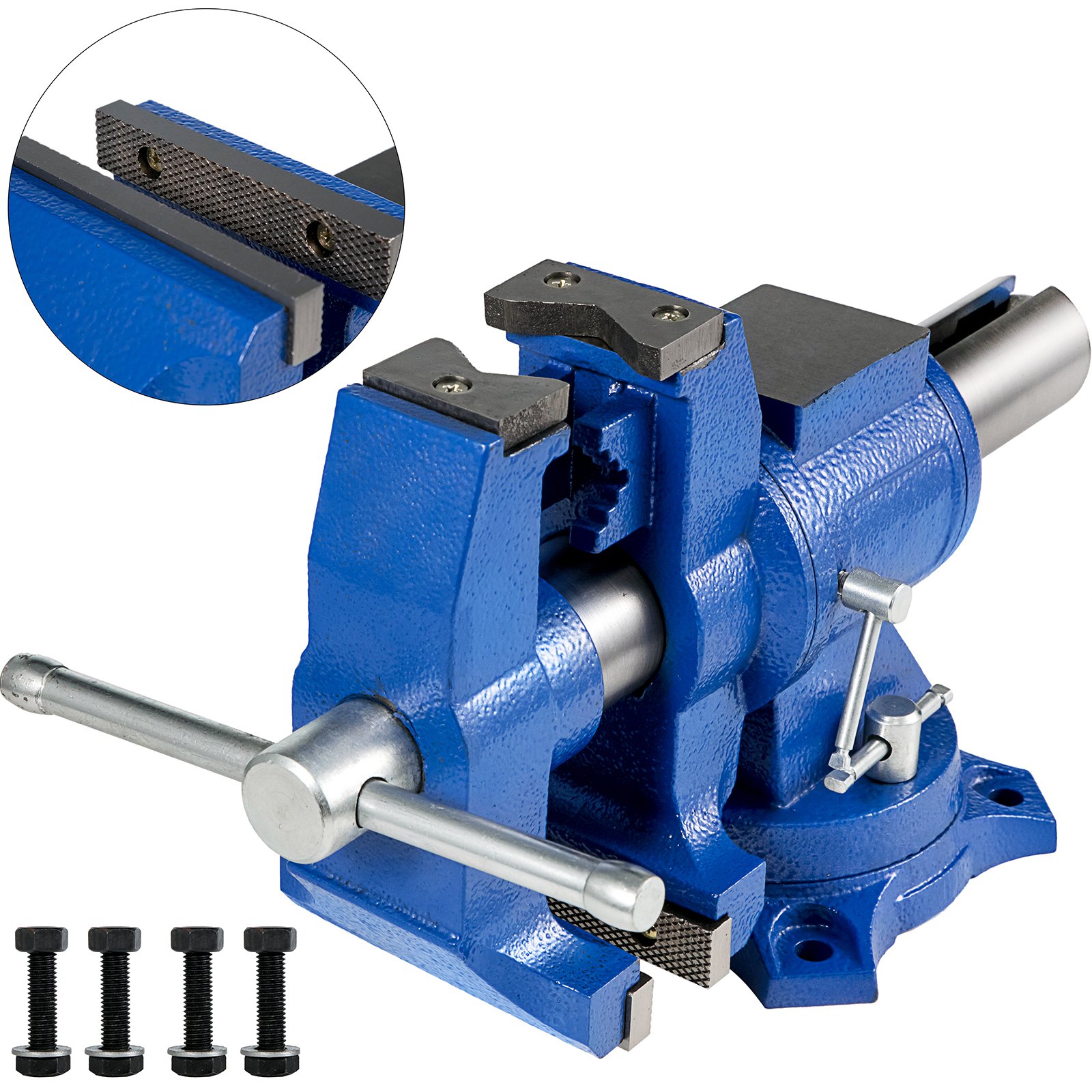 Multi Purpose Bench Vise 5" 360° Swivel Base Hardness Stable Operation Cast Iron