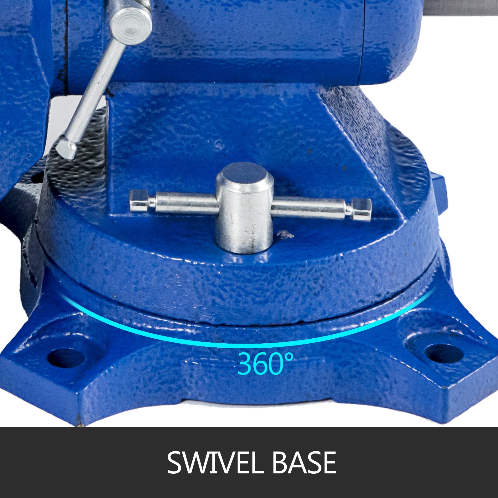 Multi Purpose Bench Vise 5" 360° Swivel Base Hardness Stable Operation Cast Iron