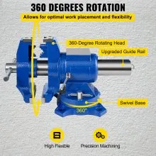 VEVOR Multipurpose Vise 6-Inch Bench Vise 360-Degree Rotation Clamp on Vise with Swivel Base and Head Heavy Duty Multi-Jaw Vise for Clamping Fixing Equipment Home or Industrial Use