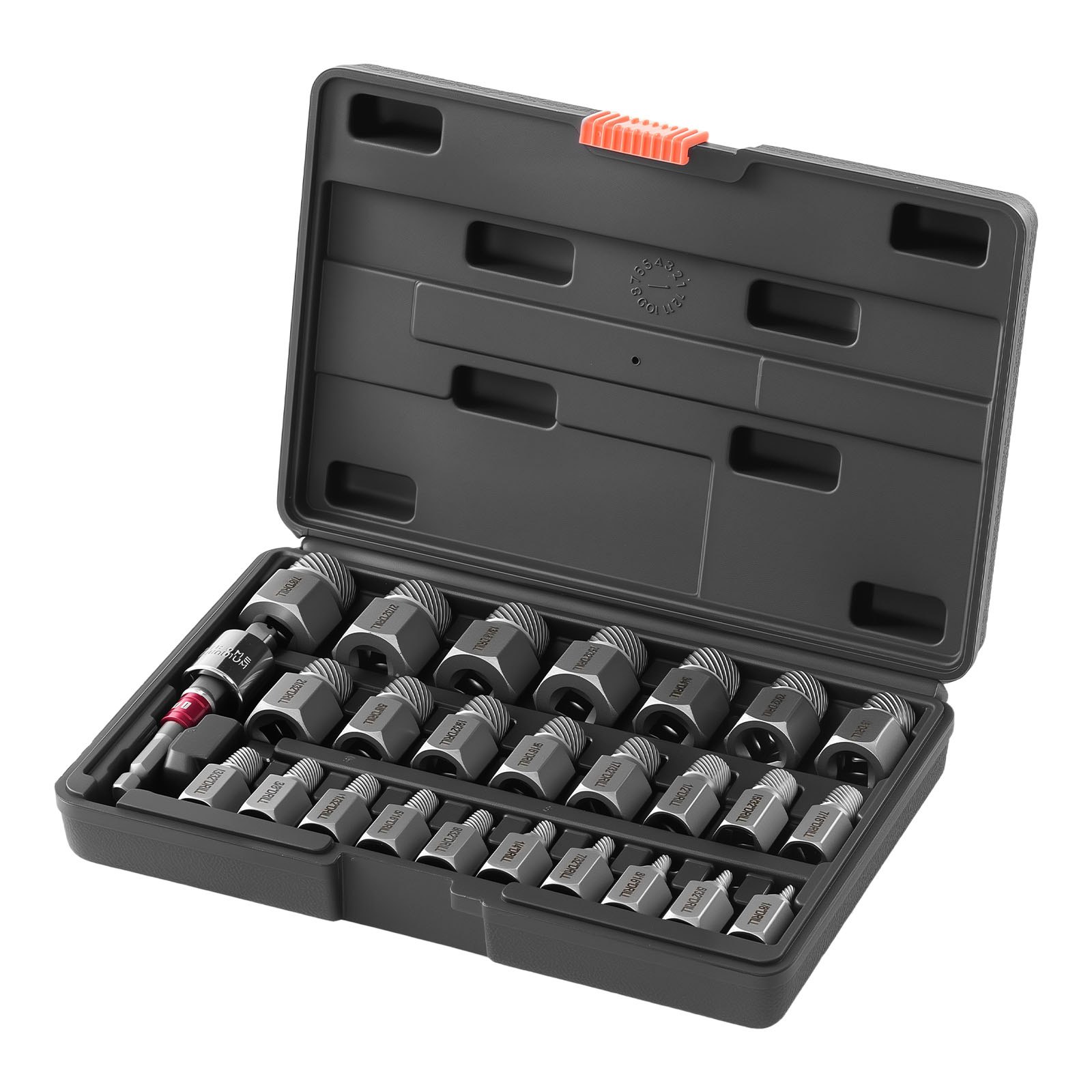 VEVOR Screw Extractor Set, 27 Pieces Hex Head Multi-Spline Easy Out Bolt Extractor Tool, with Adapters, Solid Storage Case, Cr-Mo Steel Stripped Bolt Remover for Removing Rounded, Broken Bolts, Screws