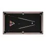 Mesa de billar VEVOR de 2,13 m, 3 en 1, con superficie de comedor y mesa de ping pong, 2 bancos para almacenamiento y accesorios, incluye soporte para tacos y cepillo de tiza, ideal para salas de recreación familiares.