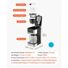 VEVOR Programmable Coffee Maker 12 Cup Programmable Drip Coffee Maker for Home