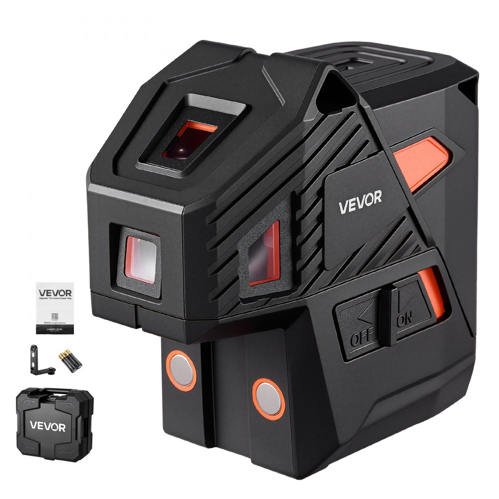 VEVOR Self Leveling Laser Level 40 m Green 5-Point Laser Level Layout Tool, for Picture Hanging, Tile & DIY Constructions, Manual & Self-Leveling Modes, IP54 Water-Resistant, 5H Runtime, Hard Case