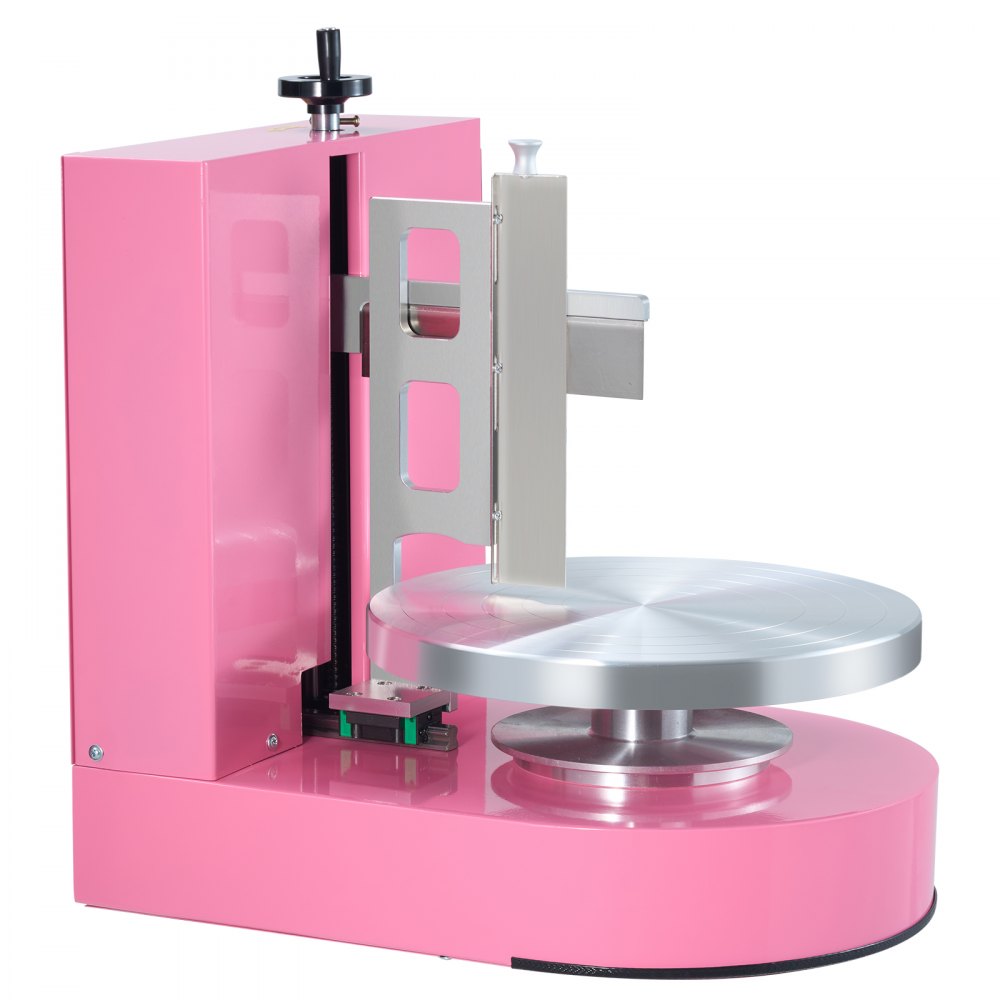 VEVOR Cake Decorating Machine, Cake Cream Spreading Coating Smearing Machine, Low Noise Cake Frosting Machine, Turntable with Adjustable Scraper, for 4" to 12" Cake, 25-320RPM Rotating Speed, Pink