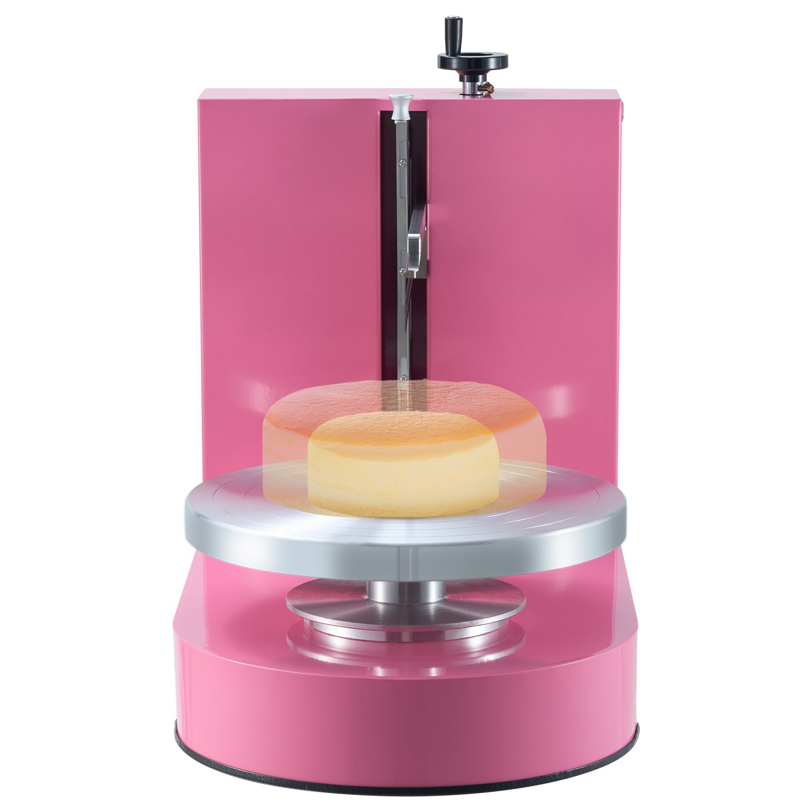 VEVOR Cake Decorating Machine, Cake Cream Spreading Coating Smearing Machine, Low Noise Cake Frosting Machine, Turntable with Adjustable Scraper, for 4" to 12" Cake, 25-320RPM Rotating Speed, Pink