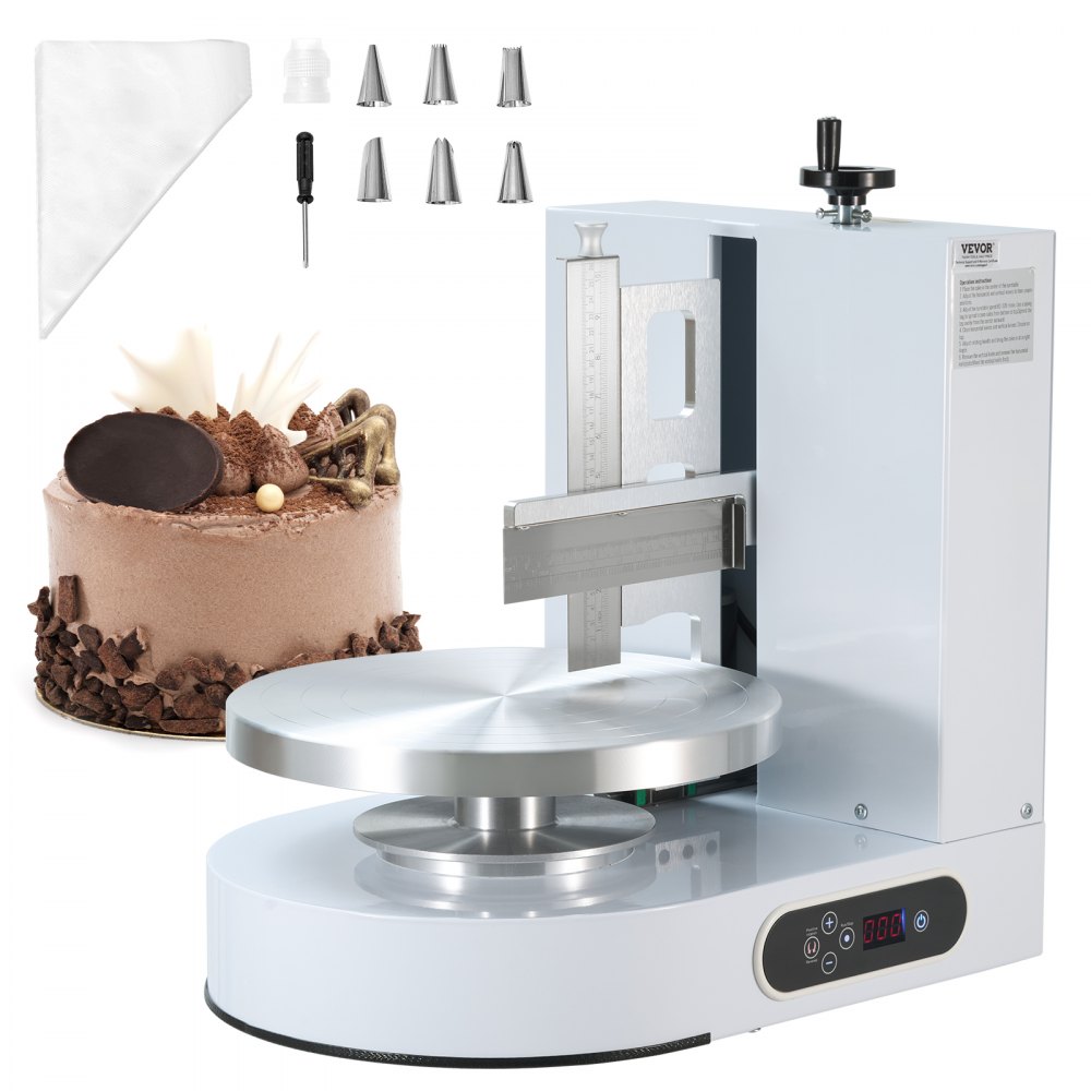 VEVOR kage dekorationsmaskine kage frosting spredning til 4" til 12" kage hvid