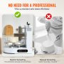VEVOR Cake Decorating Machine, Cake Cream Spreading Coating Smearing Machine, Low Noise Cake Frosting Machine, Turntable with Adjustable Scraper, for 4" to 12" Cake, 25-320RPM Rotating Speed, White