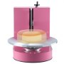 Máquina para decorar pasteles VEVOR, para untar crema y recubrir pasteles, silenciosa para glaseado, con plato giratorio y raspador ajustable, para pasteles de 10 a 40 cm, velocidad de rotación de 25 a 320 RPM, color rosa