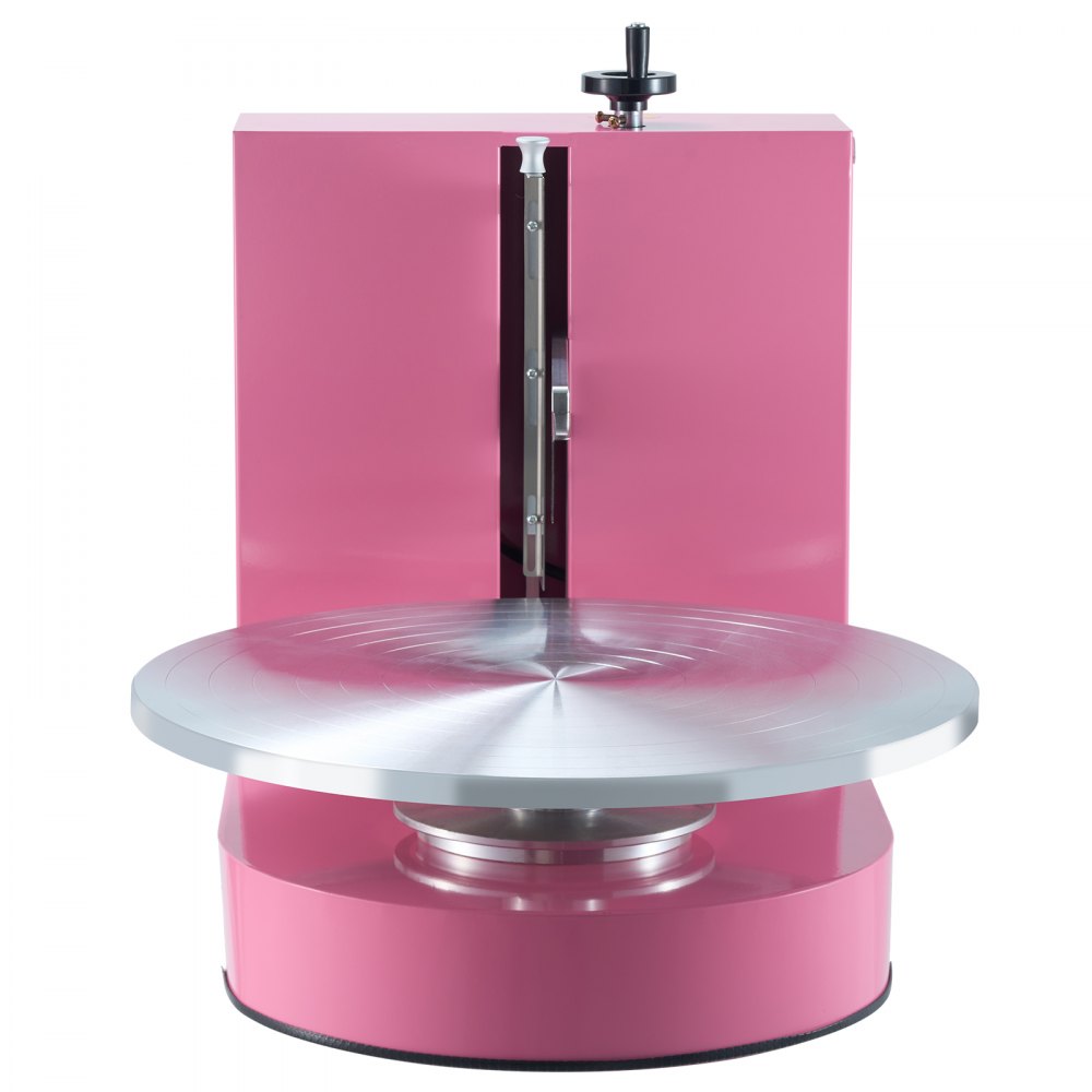 VEVOR Cake Decorating Machine, Cake Cream Spreading Coating Smearing Machine, Low Noise Cake Frosting Machine, Turntable with Adjustable Scraper, for 4" to 16" Cake, 25-320RPM Rotating Speed, Pink