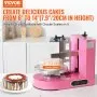 Cake Decorating Machine Cake Frosting Spreading for 6" to 14" Cake Pink