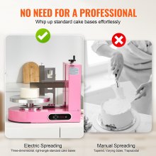 Cake Decorating Machine Cake Frosting Spreading for 6" to 14" Cake Pink