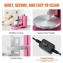 Cake Decorating Machine Cake Frosting Spreading for 6" to 14" Cake Pink