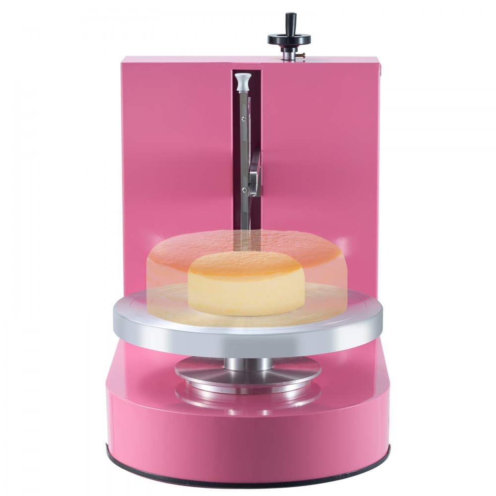 VEVOR Cake Decorating Machine, Cake Cream Spreading Coating Smearing Machine, Low Noise Cake Frosting Machine, Turntable with Adjustable Scraper, for 6" to 14" Cake, 25-320RPM Rotating Speed, Pink