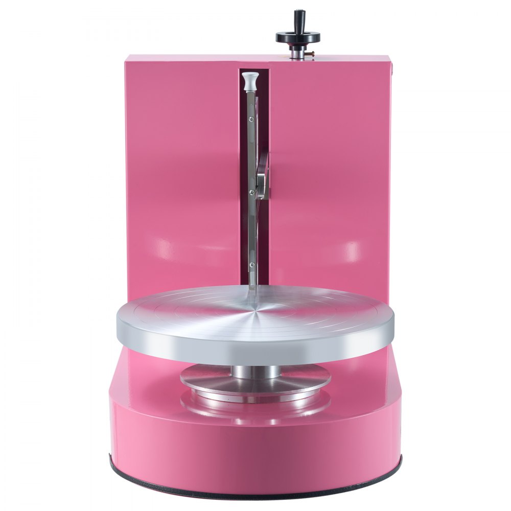 VEVOR Cake Decorating Machine, Cake Cream Spreading Coating Smearing Machine, Low Noise Cake Frosting Machine, Turntable with Adjustable Scraper, for 6" to 14" Cake, 25-320RPM Rotating Speed, Pink