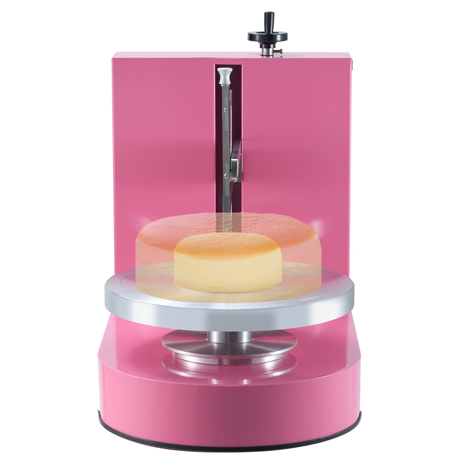 VEVOR Cake Decorating Machine, Cake Cream Spreading Coating Smearing Machine, Low Noise Cake Frosting Machine, Turntable with Adjustable Scraper, for 6" to 14" Cake, 25-320RPM Rotating Speed, Pink