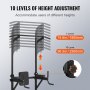 VEVOR power tower with 10 levels of height adjustment from 74.8in to 90.5in, suitable for all users.
