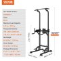 VEVOR power tower with adjustable height, black, 440 lbs capacity, dimensions 30.12&quot; x 36.22&quot; x 90.55&quot;.