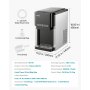 VEVOR Water Dispenser with Ice Maker, 3-in-1 Countertop Water Dispenser, 16 KG/24H, 12 Cubes/7 Min Fast Ice Making with 1.8 KG Storage, Bullet/Crushed Ices & Cold-Water, for Home, Kitchen, Party