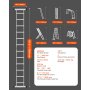 VEVOR Multi-Purpose Folding Ladder 7-in-1 3 Step 12ft Reach Height for Work