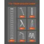 VEVOR Multi-Purpose Folding Ladder 7-in-1 4 Step 15.5ft Reach Height for Work