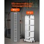 VEVOR Multi-Purpose Folding Ladder 7-in-1 4 Step 15.5ft Reach Height for Work