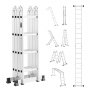 VEVOR Multi-Purpose Folding Ladder 7-in-1 4 Step 15.5ft Reach Height for Work