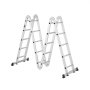 VEVOR Multi-Purpose Folding Ladder, 7-in-1 Tall Extension Step Ladder, A Frame 5 Step Telescoping Ladder, 19ft Reach Height Heavy Duty Adjustable Ladder, 330 lbs Capacity for Home Outdoor Metal