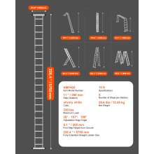 Multi-Purpose Folding Ladder 7-in-1 5 Step 19ft Reach Height Metal