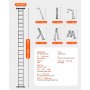 VEVOR Multi-Purpose Folding Ladder 7-in-1 5 Step 19ft Reach Height for Work