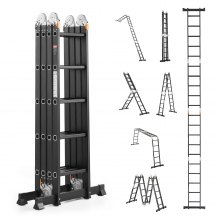 Multi-Purpose Folding Ladder 7-in-1 5 Step 19ft Reach Height for Work