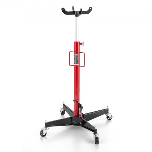 VEVOR Hydraulic Transmission Jack, 1100 lbs / 0.5 Ton Lifting Capacity Telescoping Transmission Jack with Foot Pedal, 360° Swivel Wheel, 44-73.6 in High Lifting Height, Lift Hoist for Garage/Shop