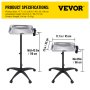 VEVOR Rolling Salon Tray, Height Adjustable, Stainless Steel Structure, Mobile Instrument Tray with 2 Cups & 1 Metal Ring, 360 Degree Swivel Casters, for Salon Lab Clinic, Silver
