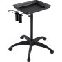 VEVOR mayo stand with black tray and dual cup holders on a five-wheel base. ideal for medical use.