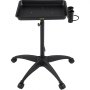 VEVOR mayo stand with tray and casters, black finish, side attachment holder.
