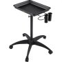 VEVOR mayo stand with black tray and dual cup holders on adjustable base with wheels.